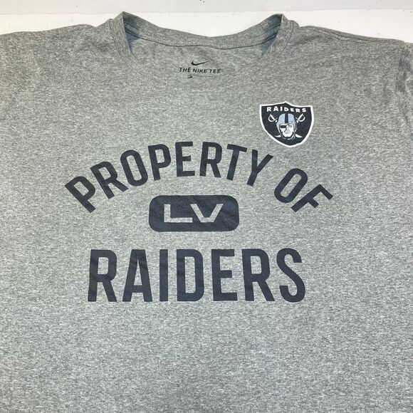 RAIDERS LAS VEGAS Jersey T SHIRT Sz L Nike Dri Fit NFL FOOTBALL Property of - Picture 1 of 4